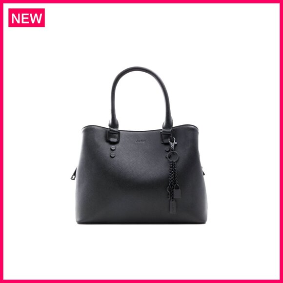 Medium Synthetic Tote Bag with Top Zipper and Shoulder Strap